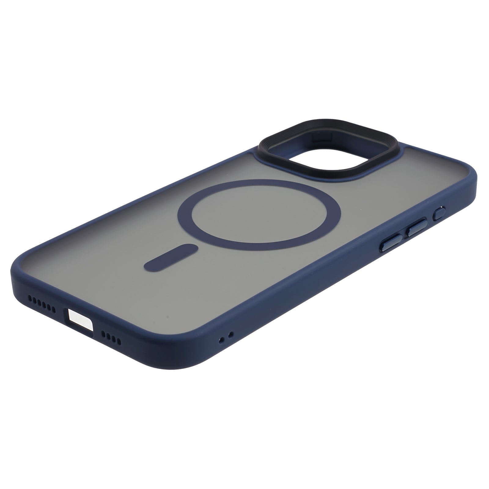 TPU+Acrylic Phone Case for iPhone 15 Pro Max Skin-Touch Matte Anti-Fingerprint Phone Shell Compatible with MagSafe - Dark Blue