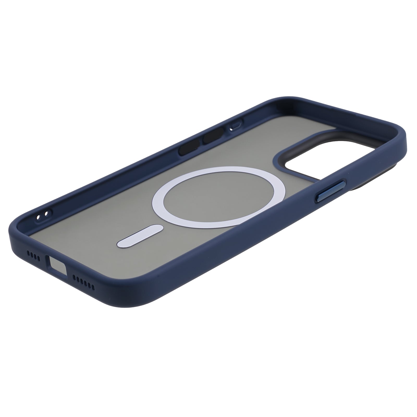 TPU+Acrylic Phone Case for iPhone 15 Pro Max Skin-Touch Matte Anti-Fingerprint Phone Shell Compatible with MagSafe - Dark Blue