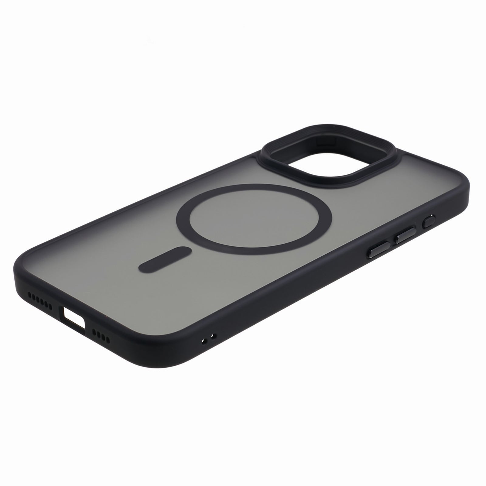 TPU+Acrylic Phone Case for iPhone 15 Pro Max Skin-Touch Matte Anti-Fingerprint Phone Shell Compatible with MagSafe - Black