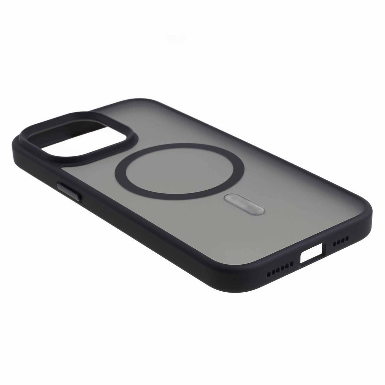 TPU+Acrylic Phone Case for iPhone 15 Pro Max Skin-Touch Matte Anti-Fingerprint Phone Shell Compatible with MagSafe - Black