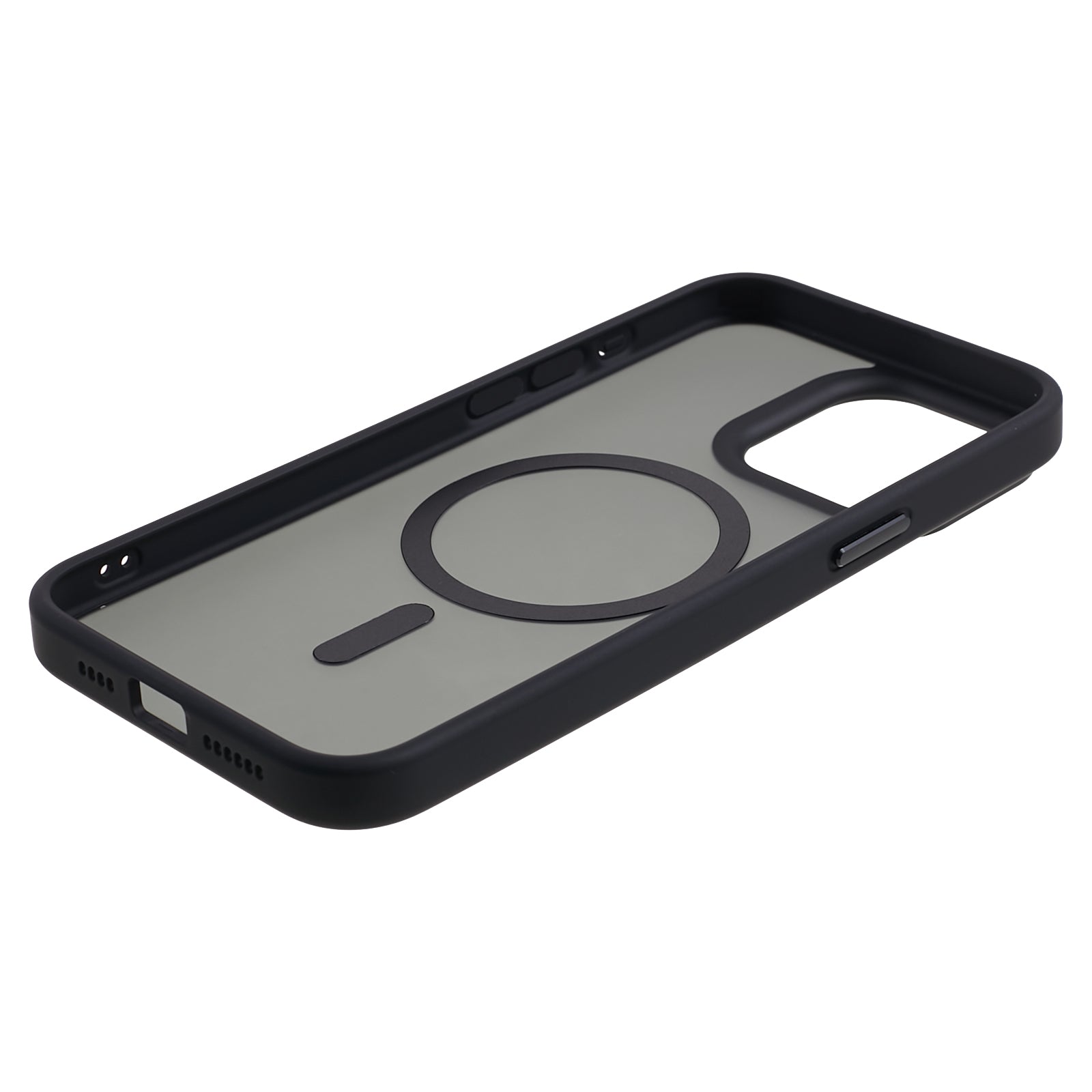 TPU+Acrylic Phone Case for iPhone 15 Pro Max Skin-Touch Matte Anti-Fingerprint Phone Shell Compatible with MagSafe - Black