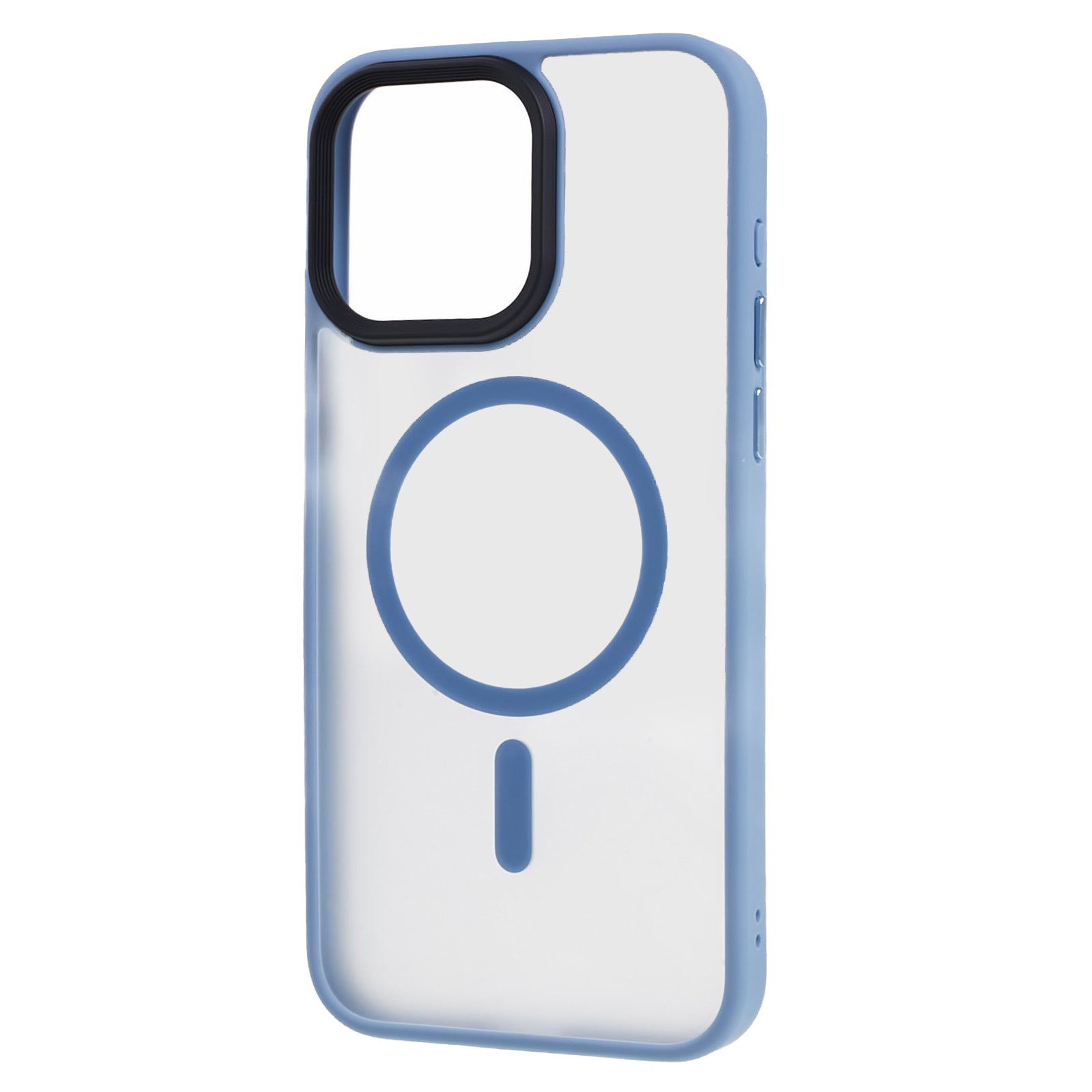 TPU+Acrylic Phone Case for iPhone 15 Pro Max Skin-Touch Matte Anti-Fingerprint Phone Shell Compatible with MagSafe - Blue