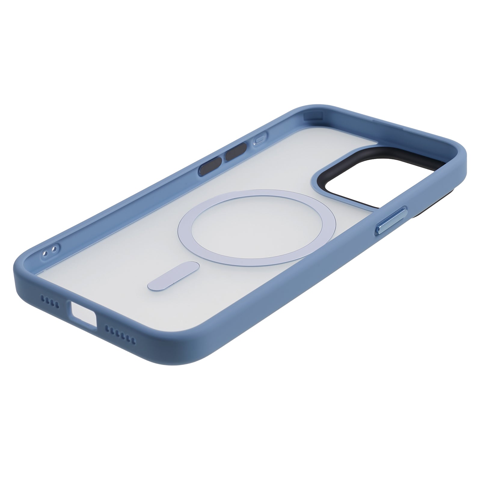 TPU+Acrylic Phone Case for iPhone 15 Pro Max Skin-Touch Matte Anti-Fingerprint Phone Shell Compatible with MagSafe - Blue