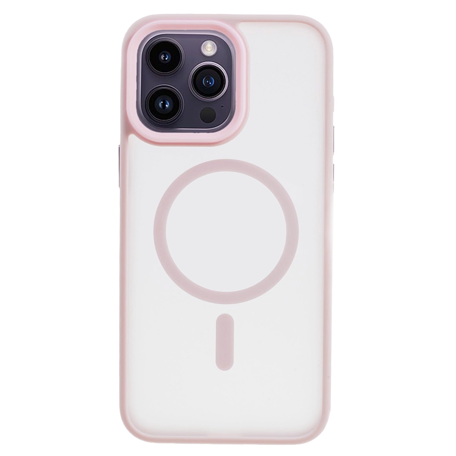 TPU+Acrylic Phone Case for iPhone 15 Pro Max Skin-Touch Matte Anti-Fingerprint Phone Shell Compatible with MagSafe - Pink