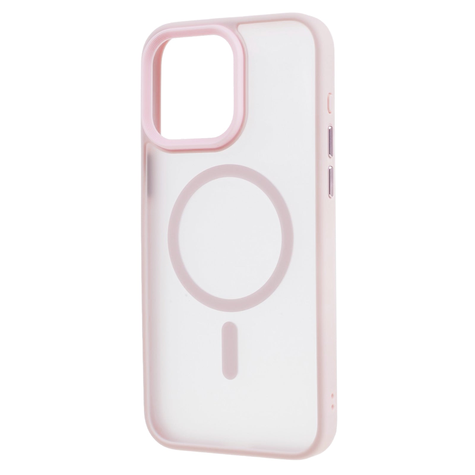 TPU+Acrylic Phone Case for iPhone 15 Pro Max Skin-Touch Matte Anti-Fingerprint Phone Shell Compatible with MagSafe - Pink