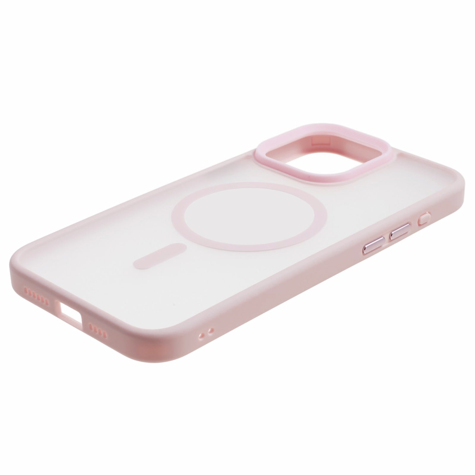 TPU+Acrylic Phone Case for iPhone 15 Pro Max Skin-Touch Matte Anti-Fingerprint Phone Shell Compatible with MagSafe - Pink