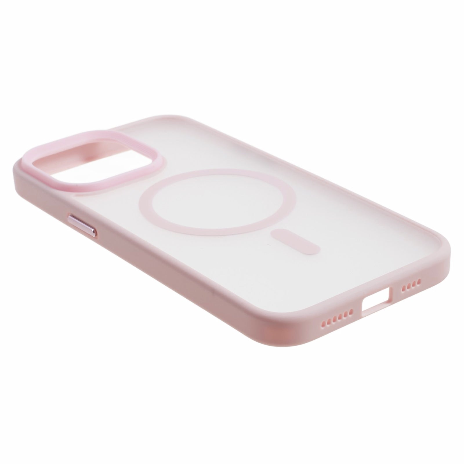 TPU+Acrylic Phone Case for iPhone 15 Pro Max Skin-Touch Matte Anti-Fingerprint Phone Shell Compatible with MagSafe - Pink