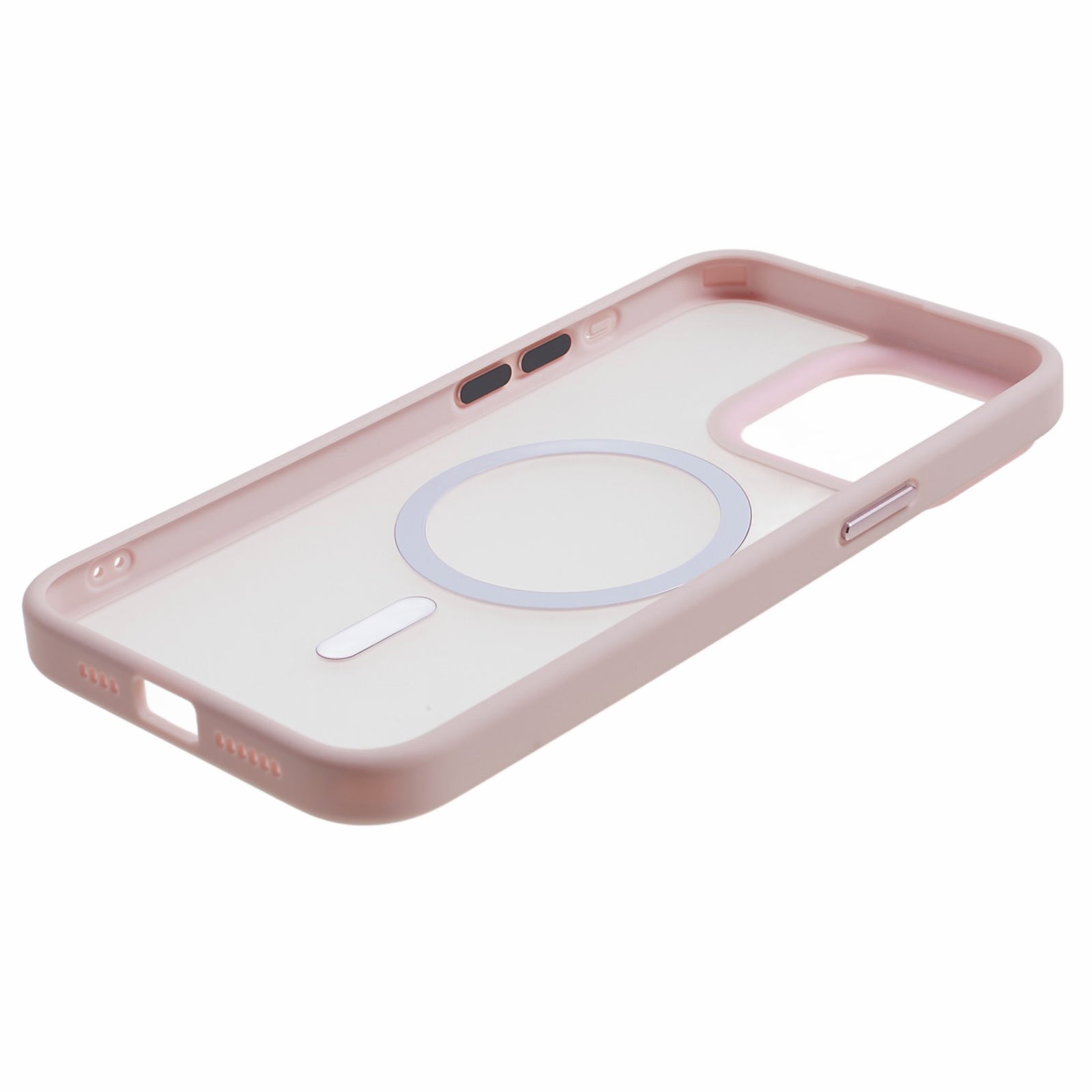 TPU+Acrylic Phone Case for iPhone 15 Pro Max Skin-Touch Matte Anti-Fingerprint Phone Shell Compatible with MagSafe - Pink