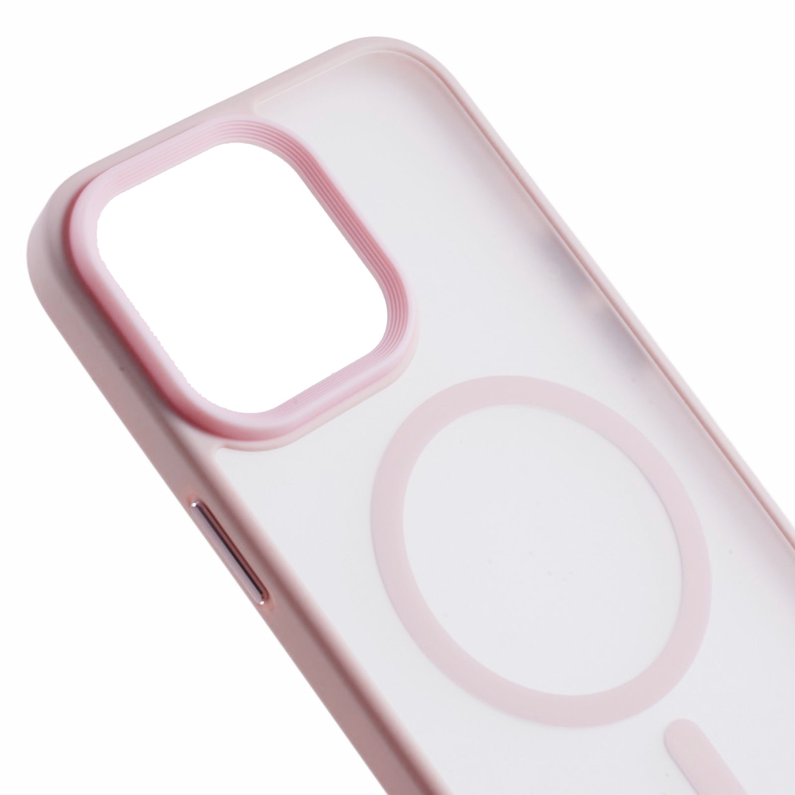 TPU+Acrylic Phone Case for iPhone 15 Pro Max Skin-Touch Matte Anti-Fingerprint Phone Shell Compatible with MagSafe - Pink