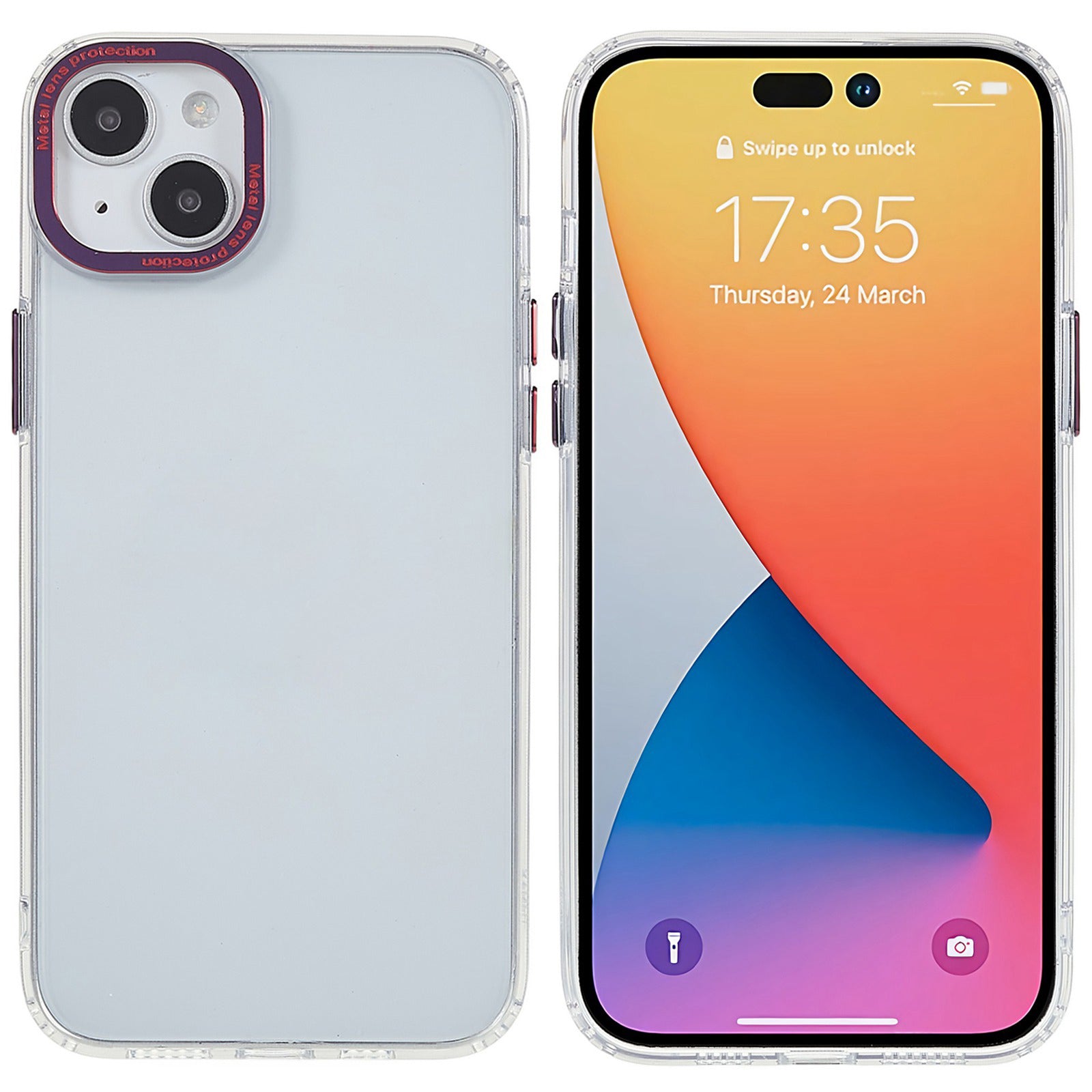 Uniqkart Anti-Scratch Phone Case for iPhone 15 Protective TPU+Acrylic Crystal-Clear Phone Shell - Dark Purple