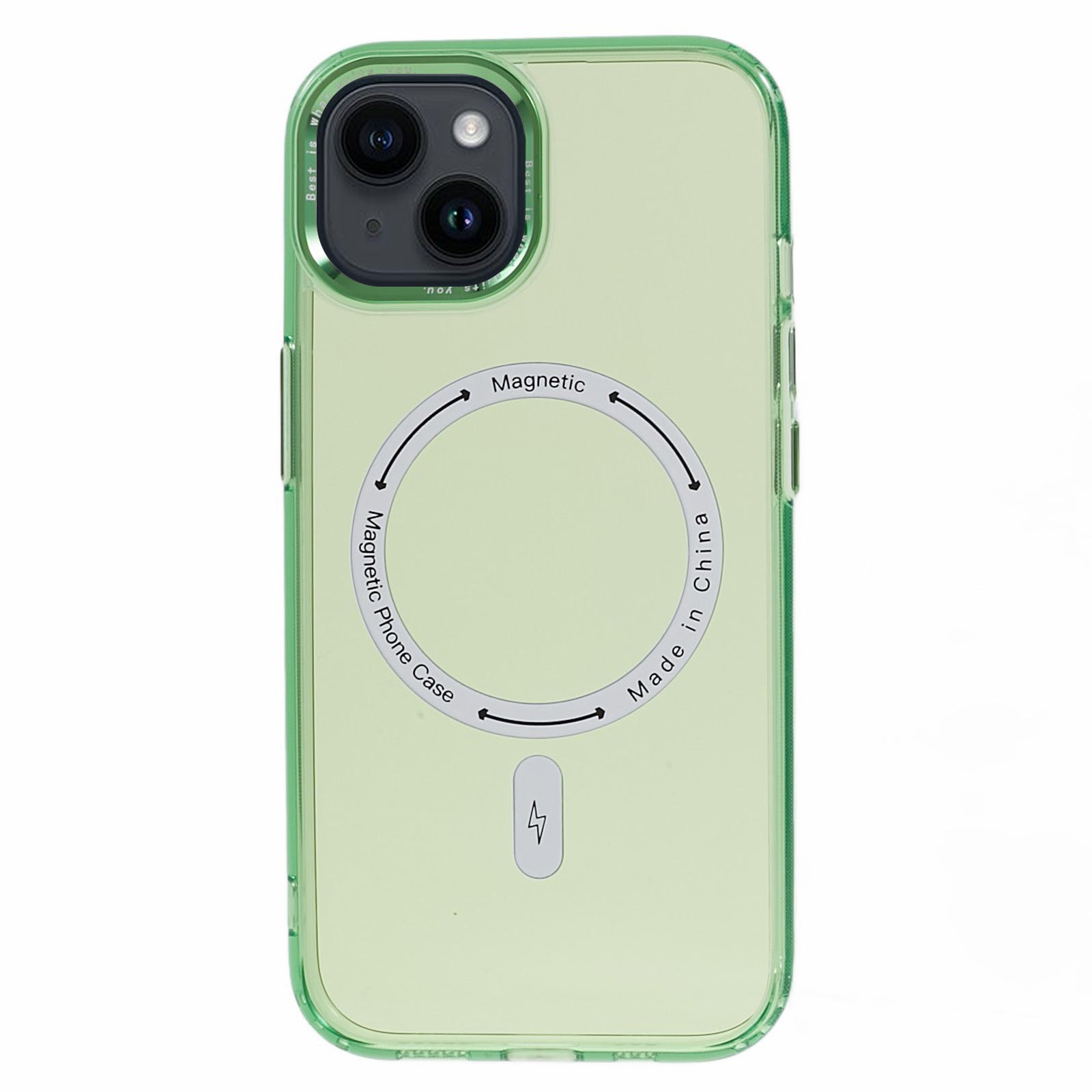 Compatible with MagSafe Phone Cover for iPhone 15 Shockproof TPU+Acrylic Slim Phone Case - Transparent Green