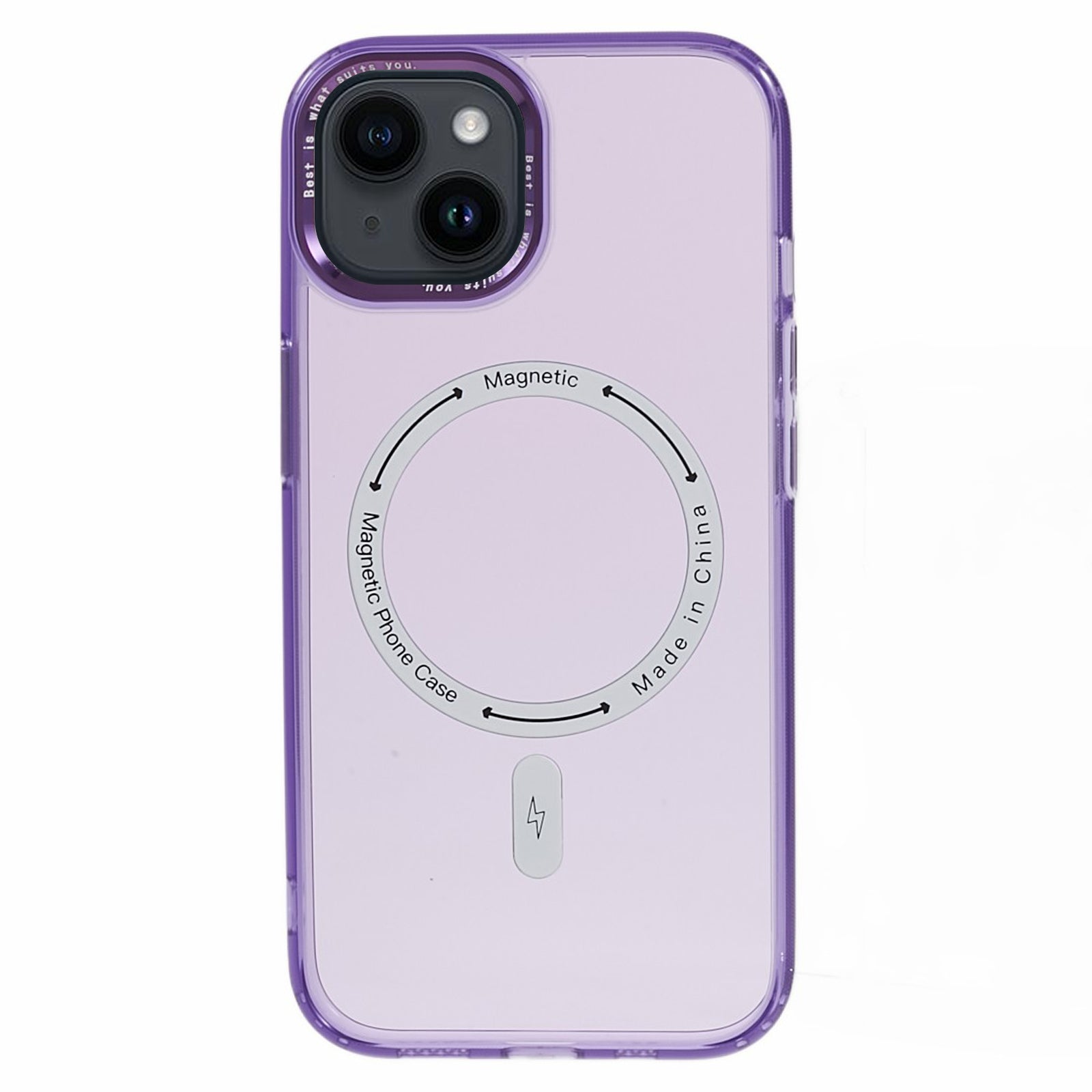 Compatible with MagSafe Phone Cover for iPhone 15 Shockproof TPU+Acrylic Slim Phone Case - Transparent Purple