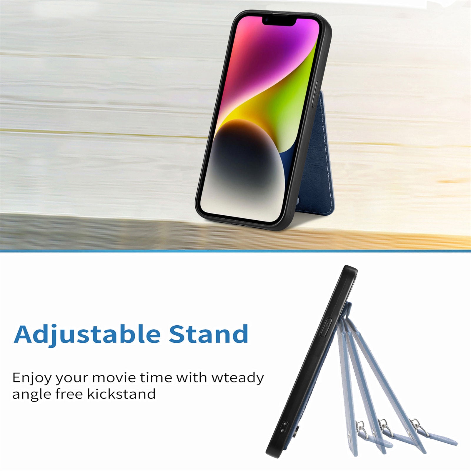 Zipper Pocket Phone Case for iPhone 15 , Vertical Kickstand Carbon Fiber Leather+PC+TPU Cover - Green