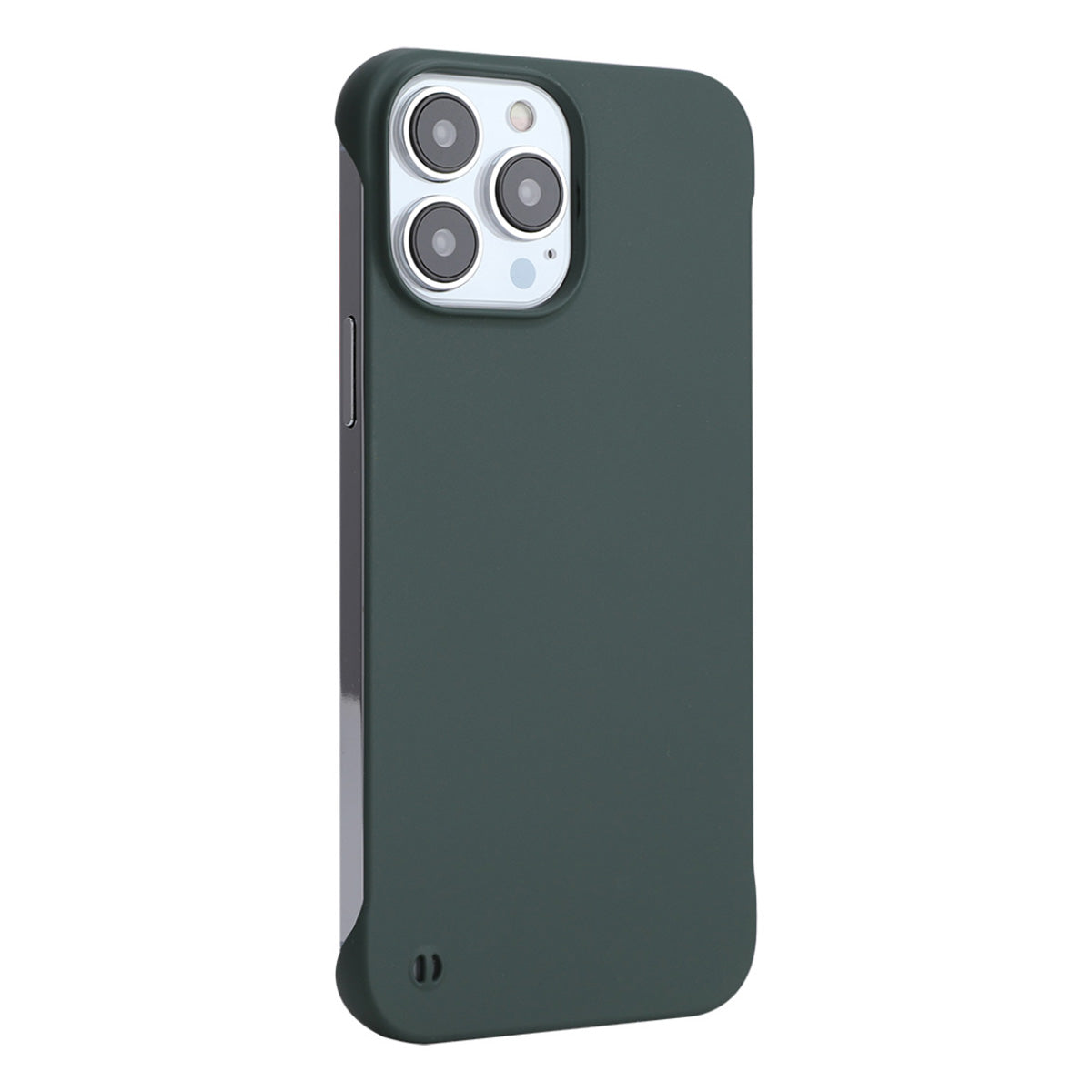 Uniqkart For iPhone 15 Pro Max Rubberized Matte Hard PC Phone Case Frameless Back Cover - Blackish Green