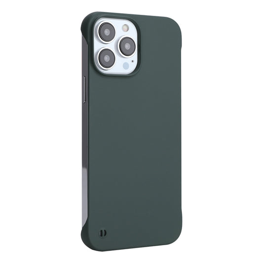 Uniqkart For iPhone 15 Pro Max Rubberized Matte Hard PC Phone Case Frameless Back Cover - Blackish Green