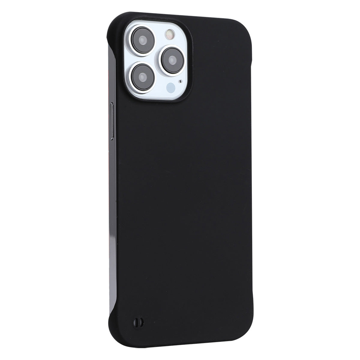 Uniqkart For iPhone 15 Pro Hard PC Shell Rubberized Matte Phone Case Frameless Back Cover - Black