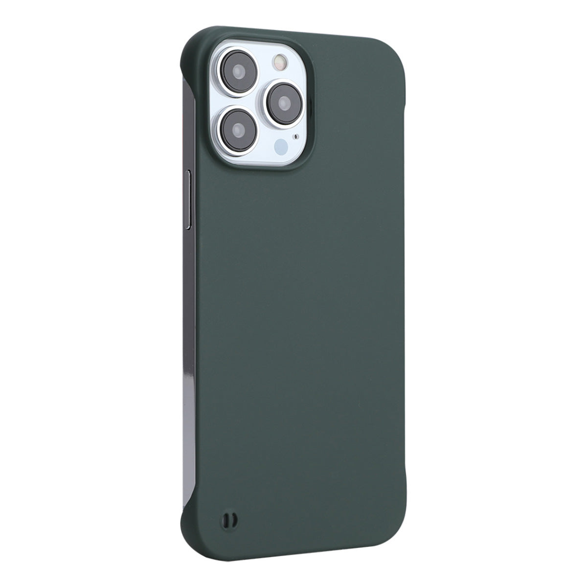 Uniqkart For iPhone 15 Pro Hard PC Shell Rubberized Matte Phone Case Frameless Back Cover - Blackish Green