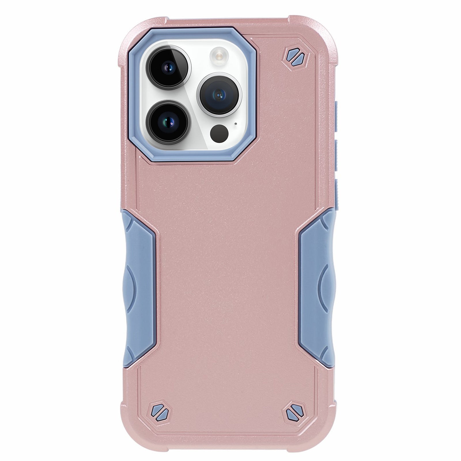 TPU + PC Phone Case for iPhone 15 Pro Max Anti-Drop Shockproof Slim Phone Cover - Rose Gold