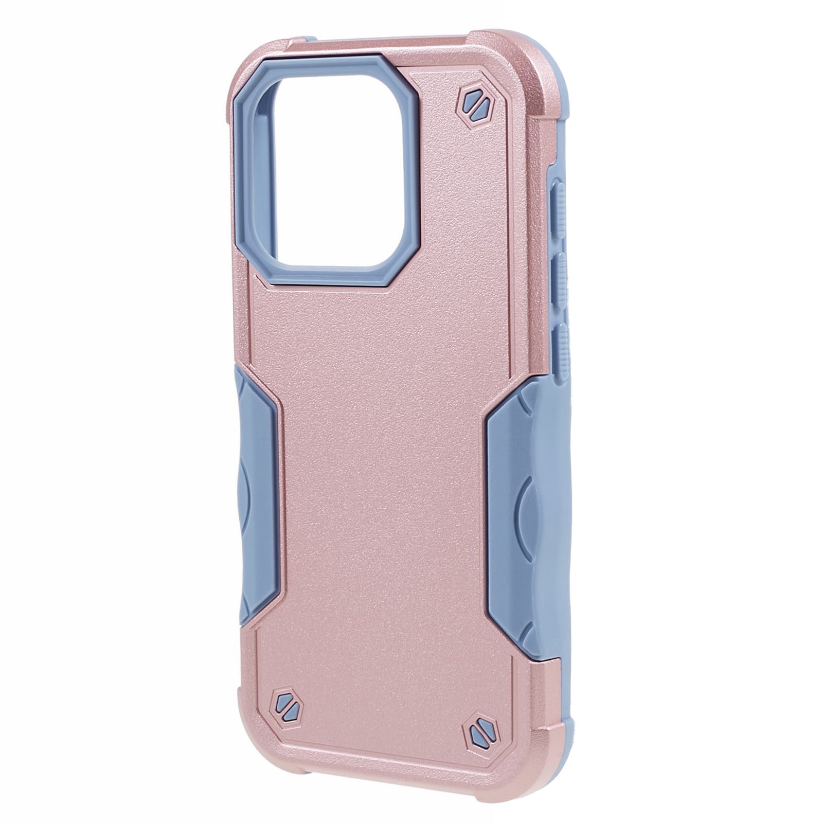 TPU + PC Phone Case for iPhone 15 Pro Max Anti-Drop Shockproof Slim Phone Cover - Rose Gold