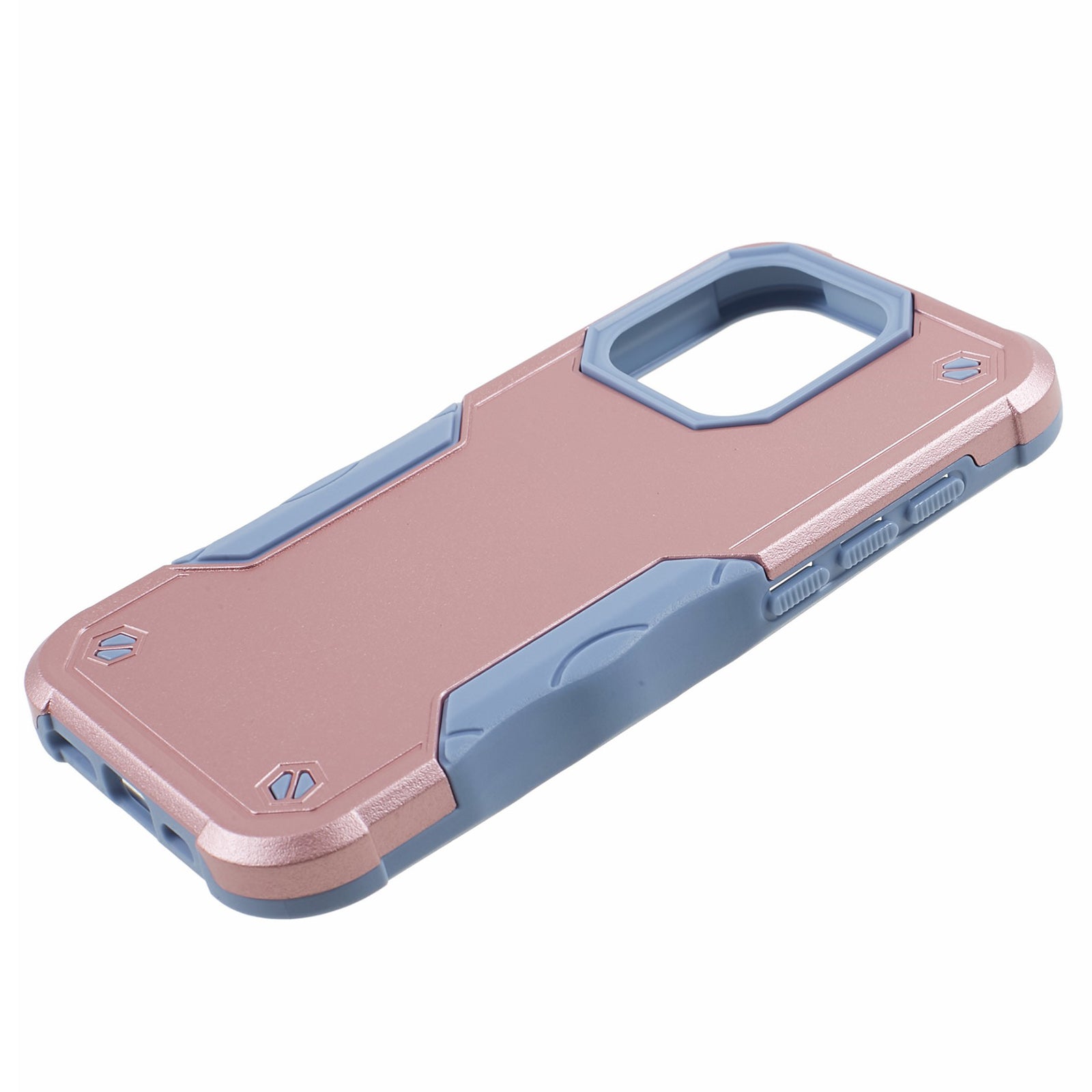 TPU + PC Phone Case for iPhone 15 Pro Max Anti-Drop Shockproof Slim Phone Cover - Rose Gold