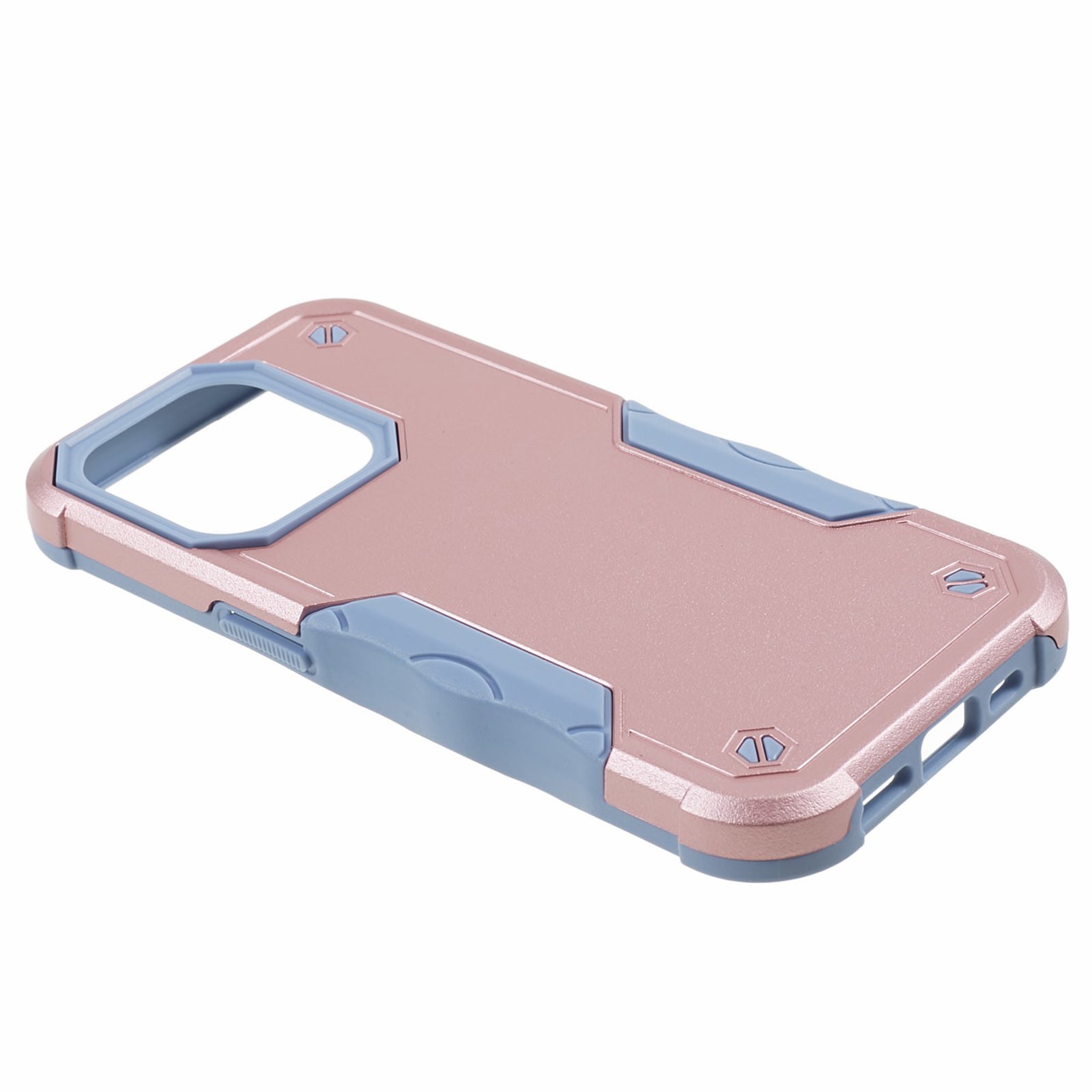 TPU + PC Phone Case for iPhone 15 Pro Max Anti-Drop Shockproof Slim Phone Cover - Rose Gold