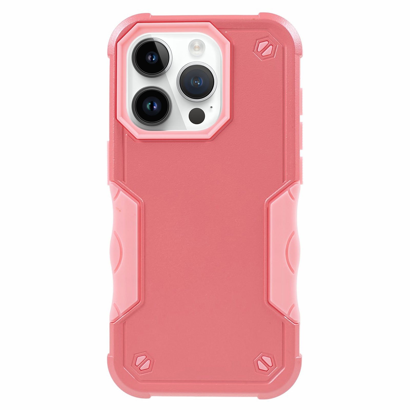 TPU + PC Phone Case for iPhone 15 Pro Max Anti-Drop Shockproof Slim Phone Cover - Pink