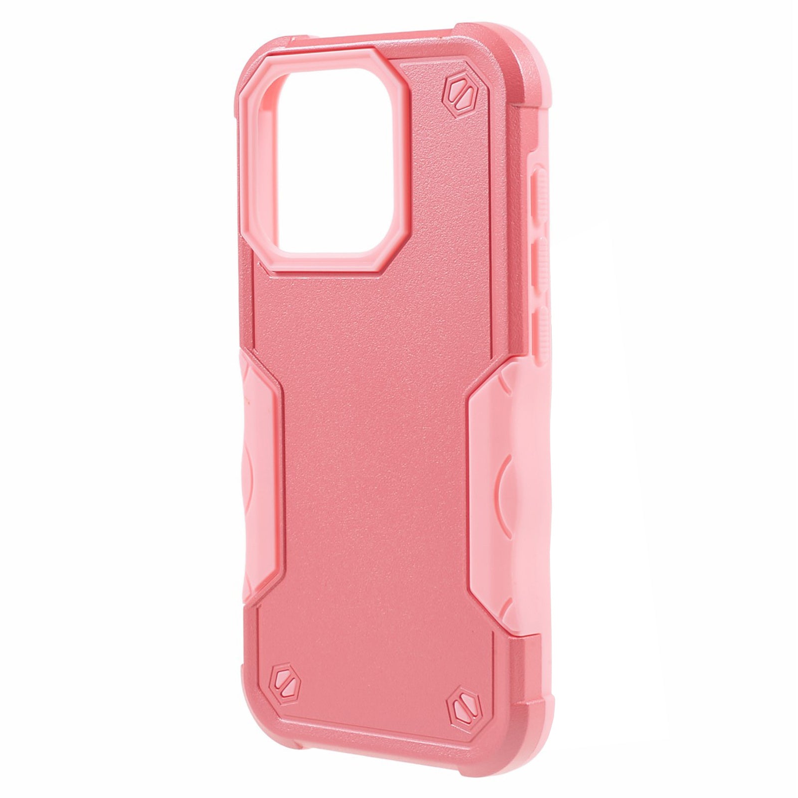 TPU + PC Phone Case for iPhone 15 Pro Max Anti-Drop Shockproof Slim Phone Cover - Pink
