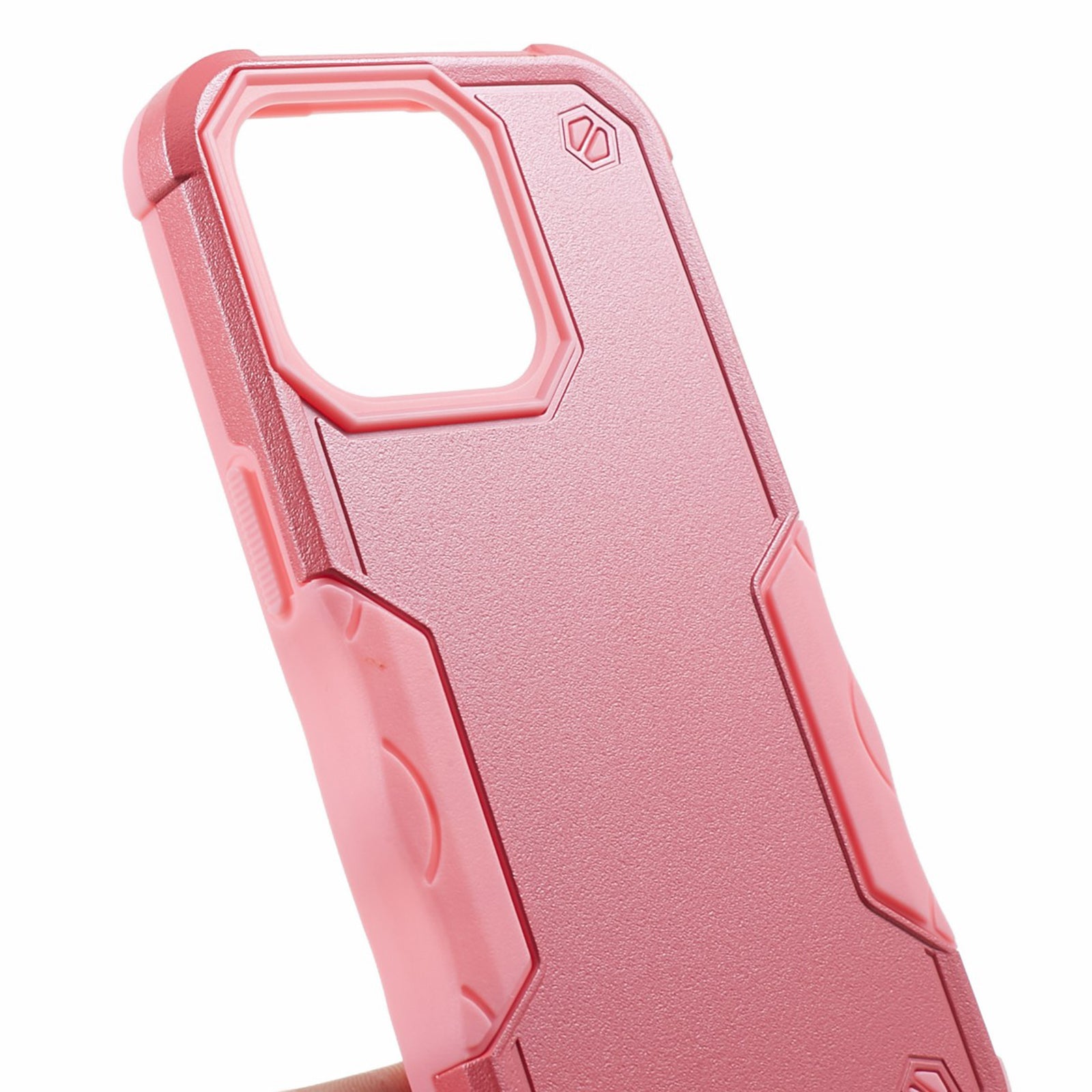 TPU + PC Phone Case for iPhone 15 Pro Max Anti-Drop Shockproof Slim Phone Cover - Pink