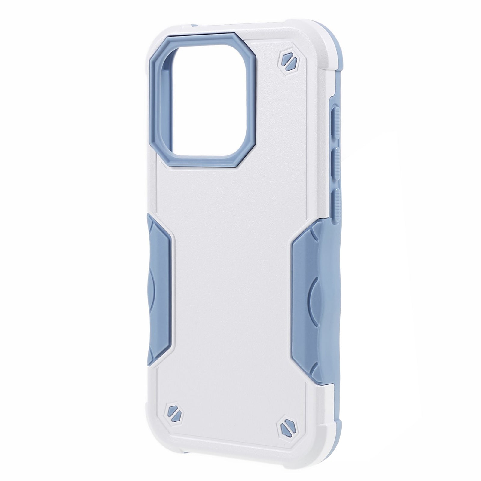 TPU + PC Phone Case for iPhone 15 Pro Max Anti-Drop Shockproof Slim Phone Cover - White
