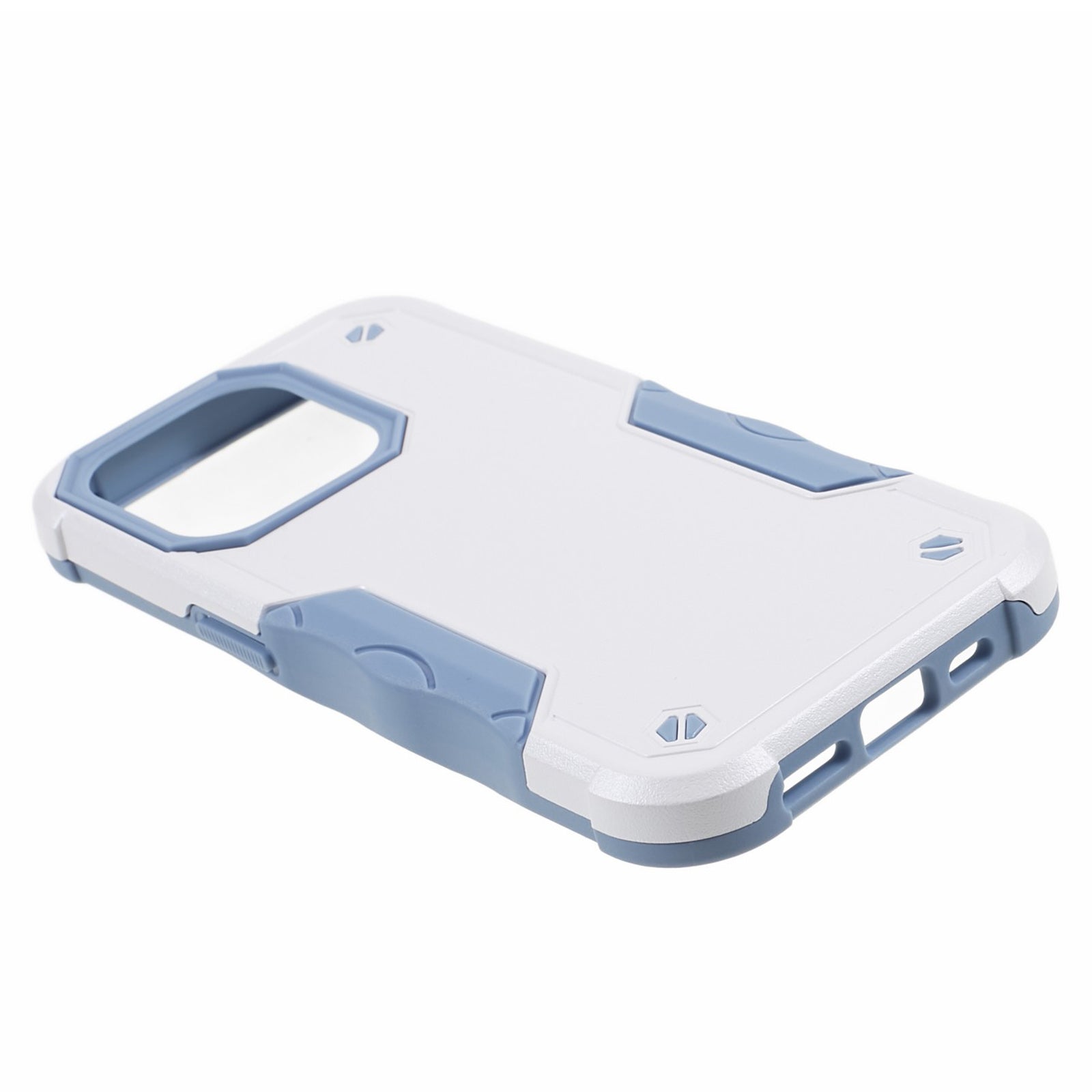 TPU + PC Phone Case for iPhone 15 Pro Max Anti-Drop Shockproof Slim Phone Cover - White