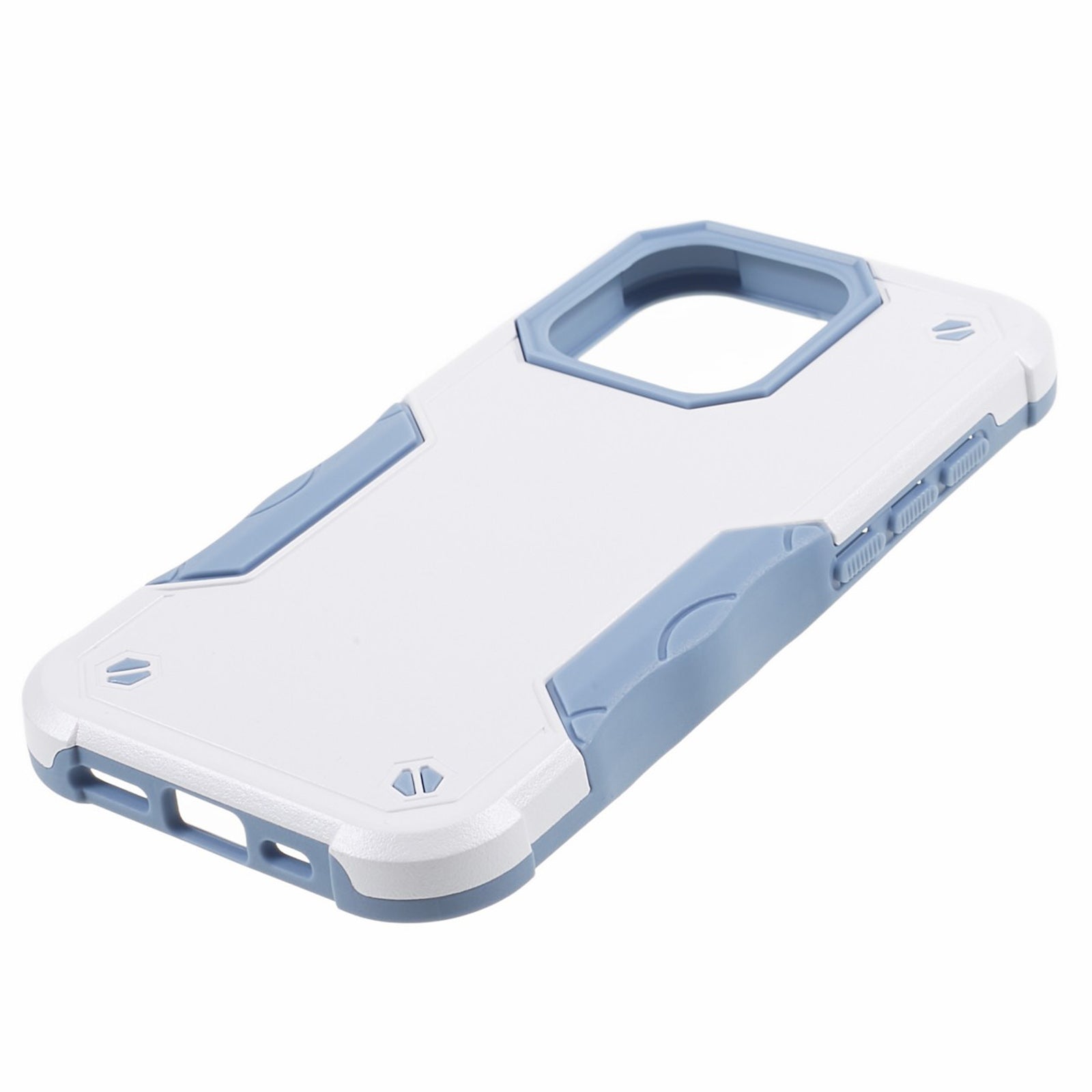 TPU + PC Phone Case for iPhone 15 Pro Max Anti-Drop Shockproof Slim Phone Cover - White