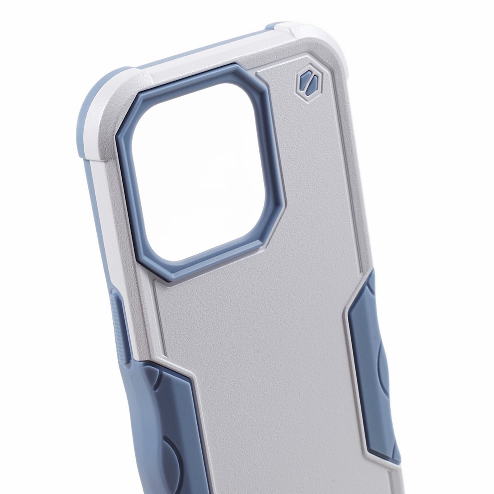 TPU + PC Phone Case for iPhone 15 Pro Max Anti-Drop Shockproof Slim Phone Cover - White