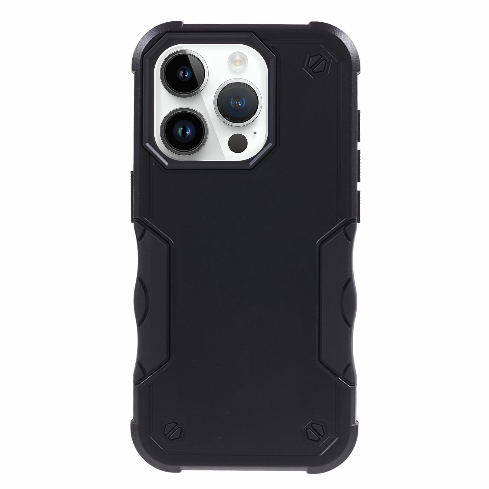 TPU + PC Phone Case for iPhone 15 Pro Max Anti-Drop Shockproof Slim Phone Cover - Black