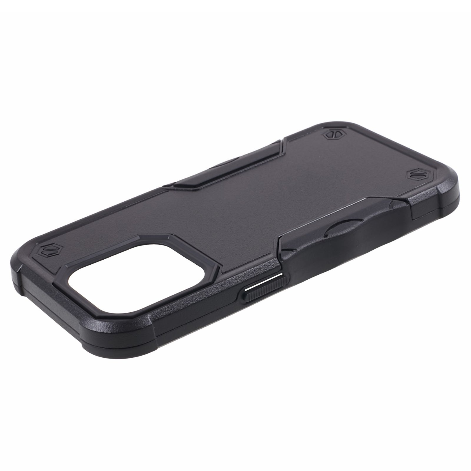 TPU + PC Phone Case for iPhone 15 Pro Max Anti-Drop Shockproof Slim Phone Cover - Black