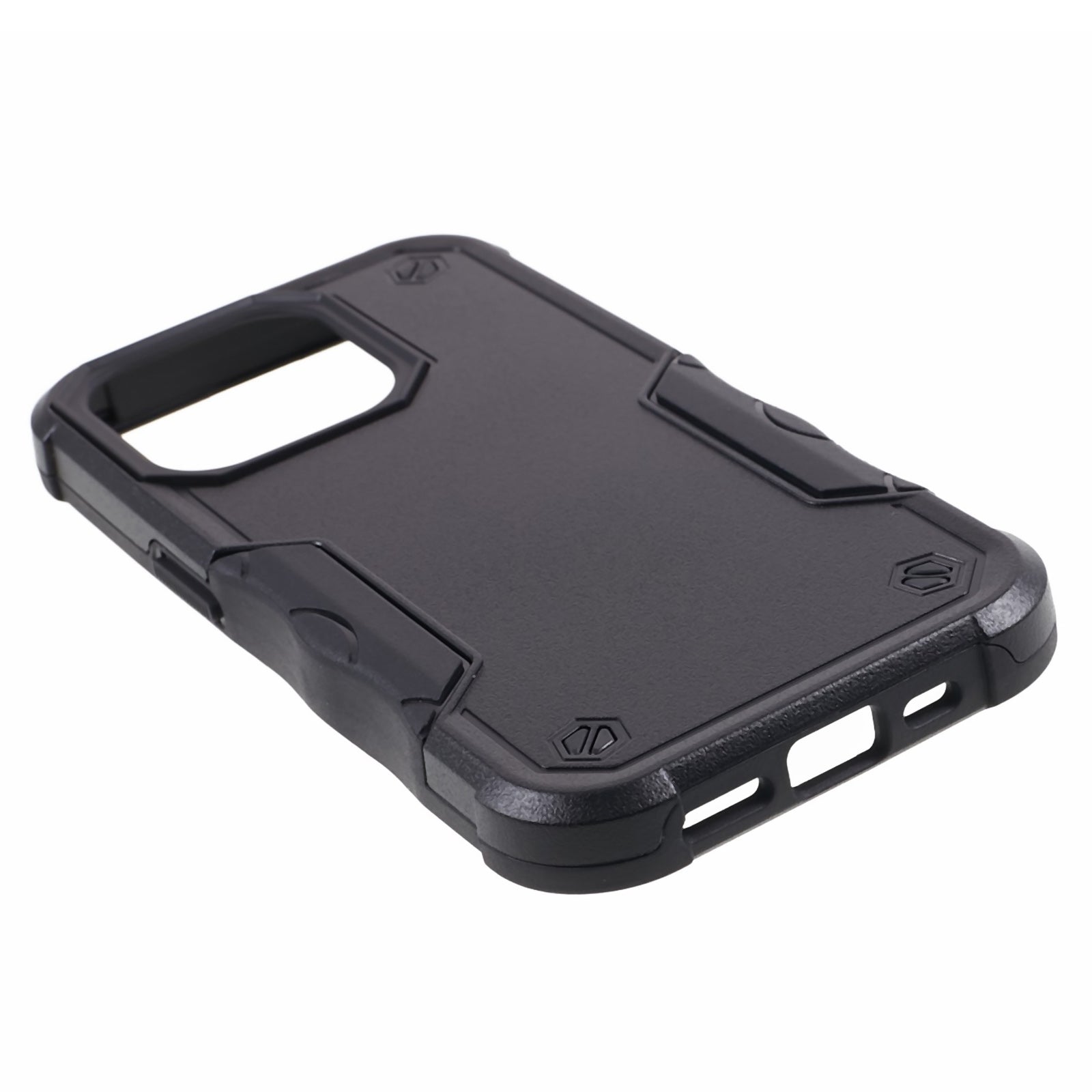 TPU + PC Phone Case for iPhone 15 Pro Max Anti-Drop Shockproof Slim Phone Cover - Black