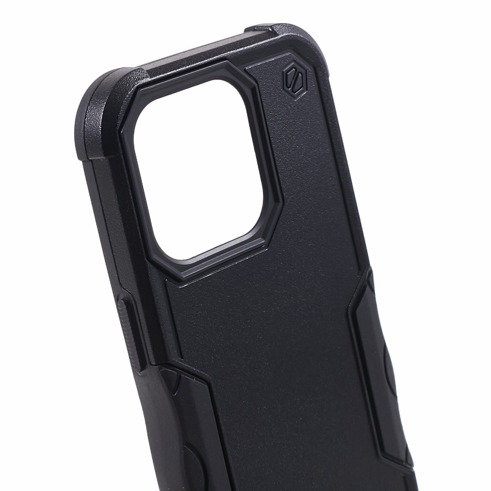 TPU + PC Phone Case for iPhone 15 Pro Max Anti-Drop Shockproof Slim Phone Cover - Black