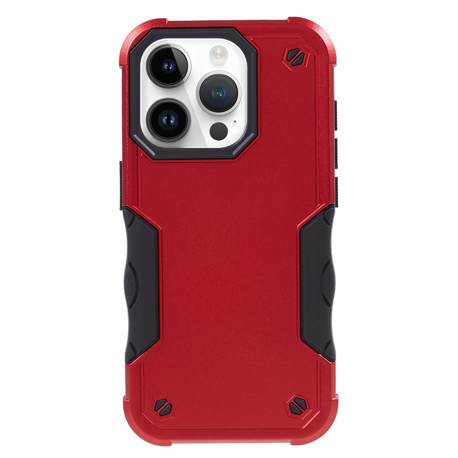 TPU + PC Phone Case for iPhone 15 Pro Max Anti-Drop Shockproof Slim Phone Cover - Red