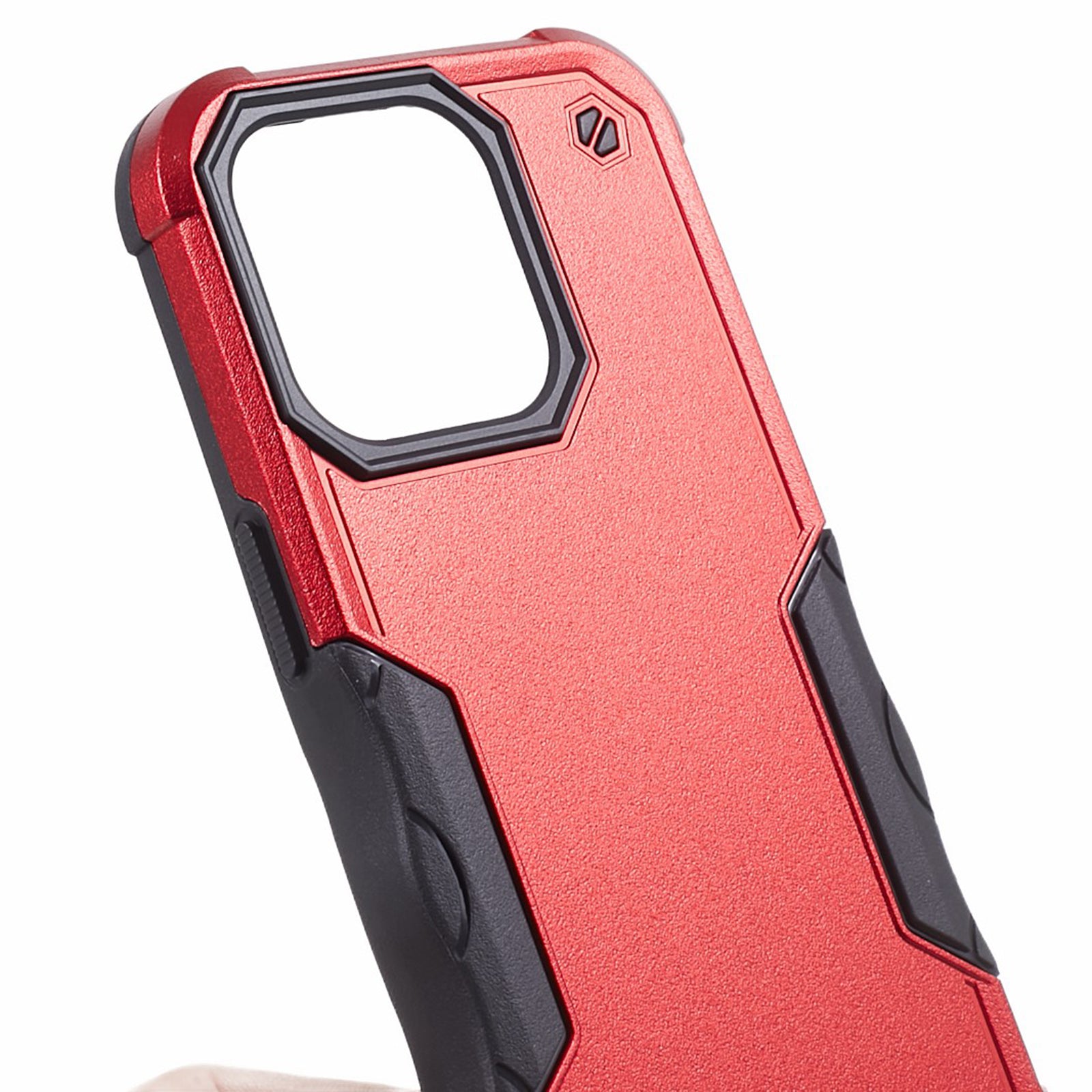 TPU + PC Phone Case for iPhone 15 Pro Max Anti-Drop Shockproof Slim Phone Cover - Red