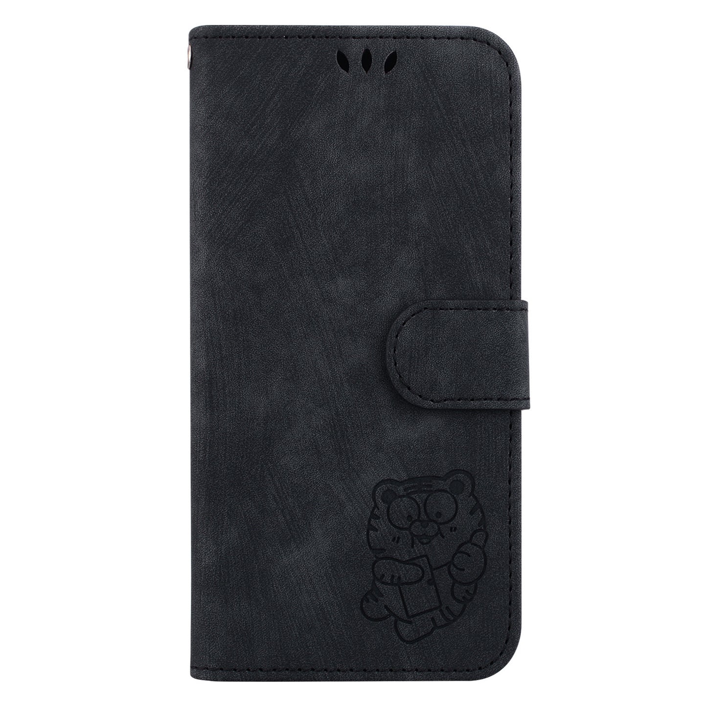 For OnePlus 11 5G PU Leather Folio Flip Case Tiger Pattern Imprinted Stand Wallet Phone Cover - Black