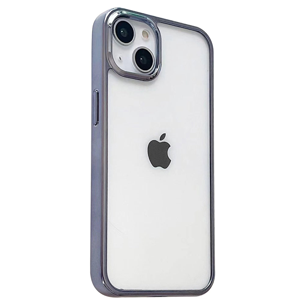 TPU+PC Phone Case for iPhone 15 Pro Max Anti-Drop Electroplating Clear Slim Phone Cover - Blue
