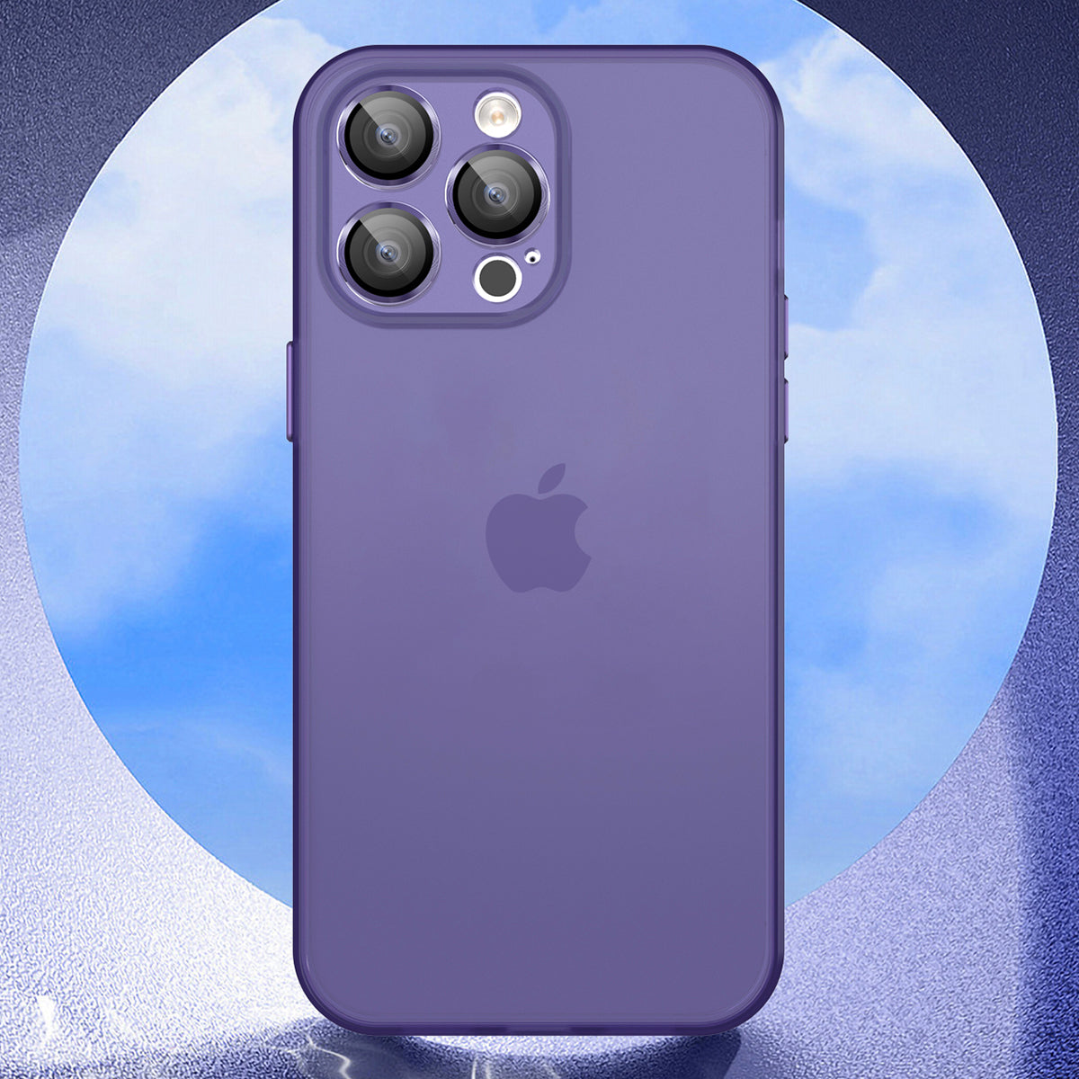 TPU+PC Hybrid Cases for iPhone 15 Pro Skin-touch Shockproof Translucent Frosted Phone Back Cover - Blue