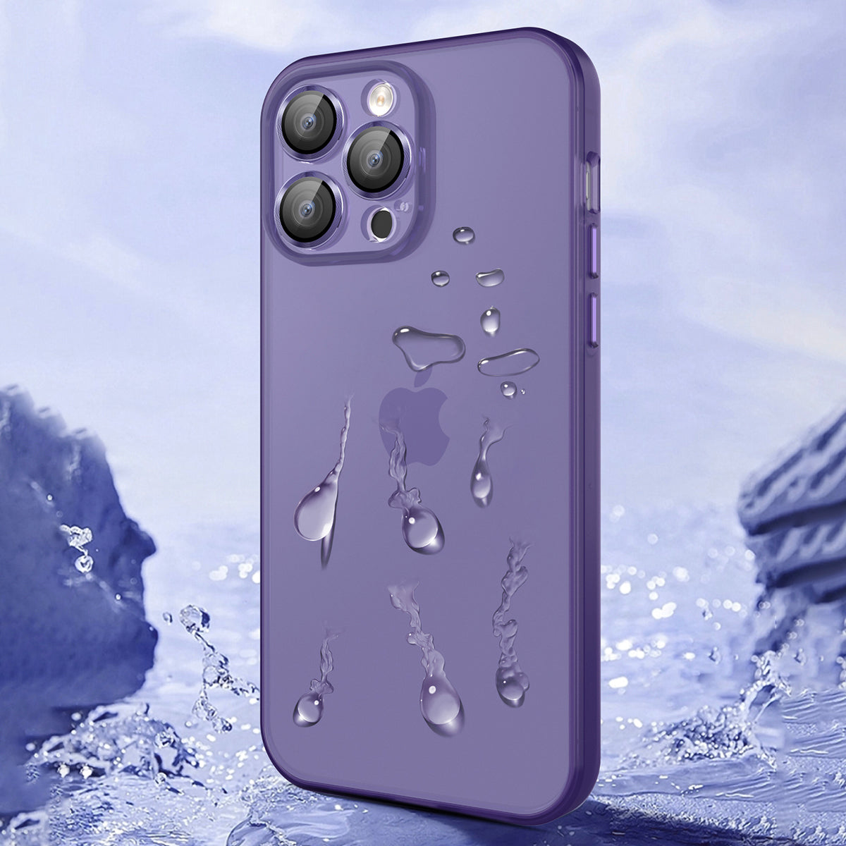 TPU+PC Hybrid Cases for iPhone 15 Pro Skin-touch Shockproof Translucent Frosted Phone Back Cover - Green