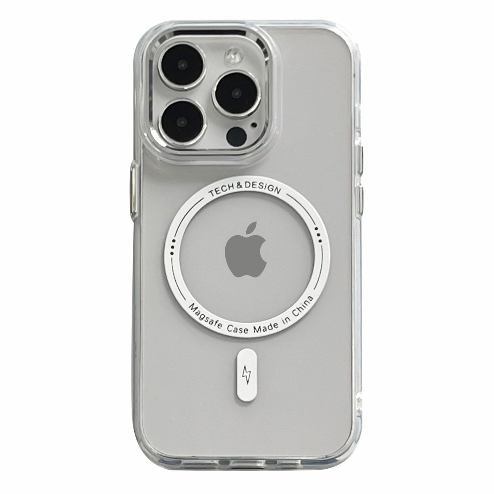 Transparent TPU+PC Phone Case for iPhone 15 Pro Max Drop-proof Phone Back Cover Compatible with MagSafe - Transparent