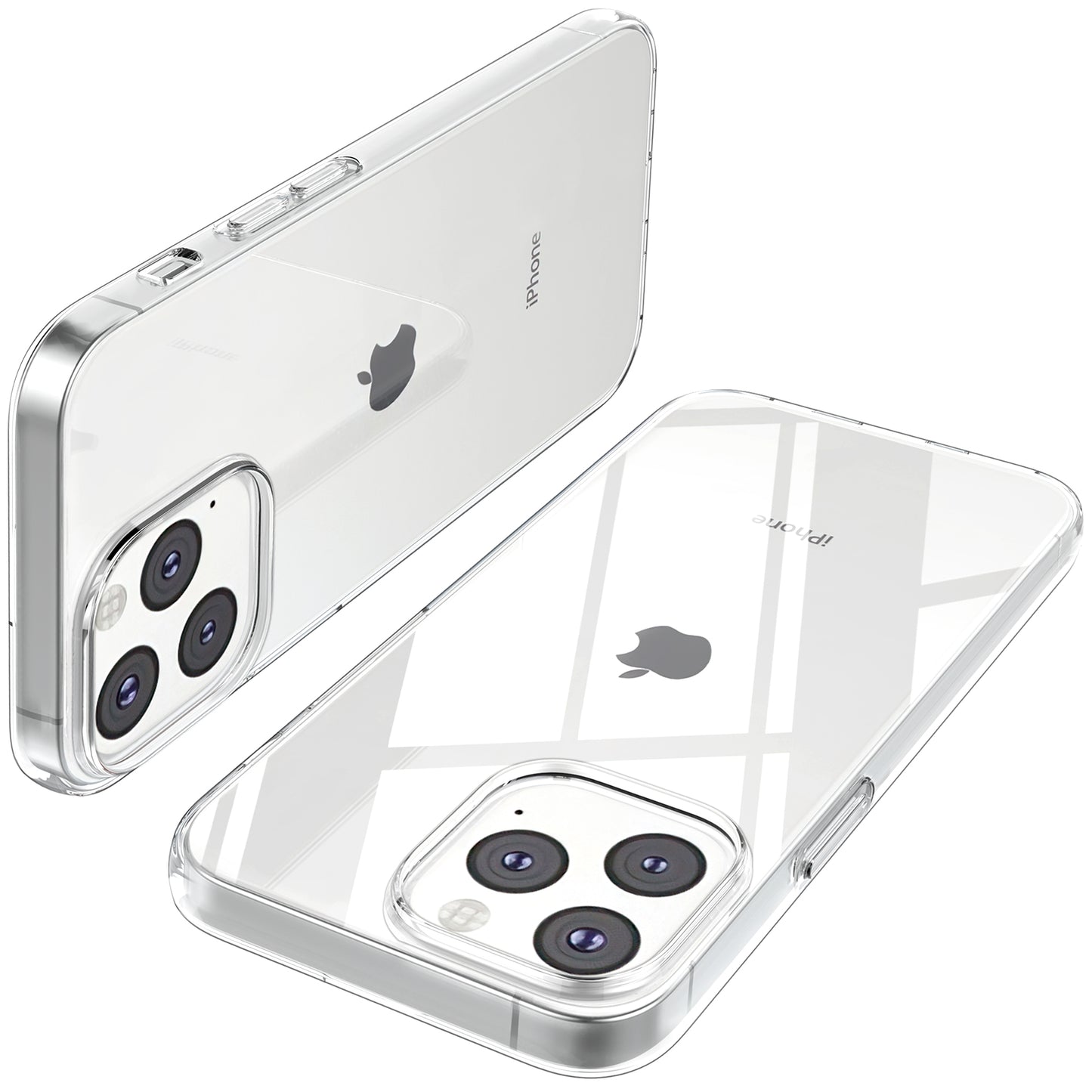 Uniqkart for iPhone 15 Pro Max Soft TPU Clear Phone Cover with 2.5D Tempered Glass Screen Protector