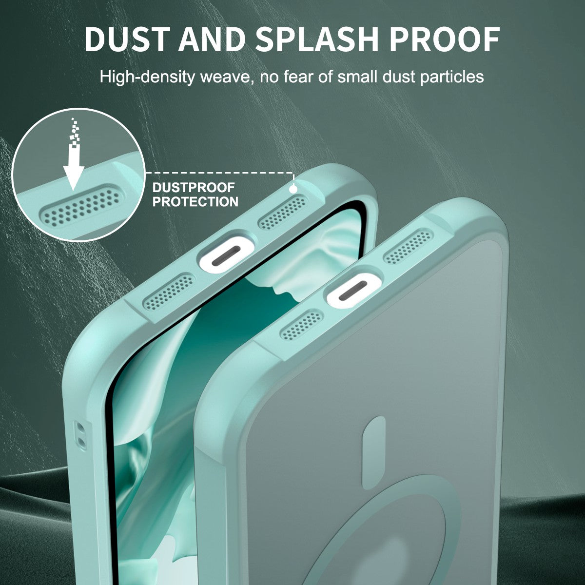 TPU+PC Phone Case for iPhone 15 Plus Anti-Fall Protective Phone Shell Compatible with MagSafe - Lake Blue