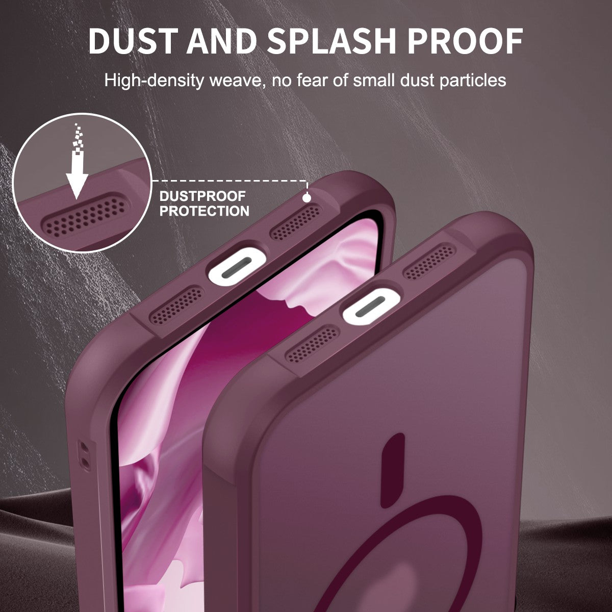 TPU+PC Phone Case for iPhone 15 Plus Anti-Fall Protective Phone Shell Compatible with MagSafe - Wine Red