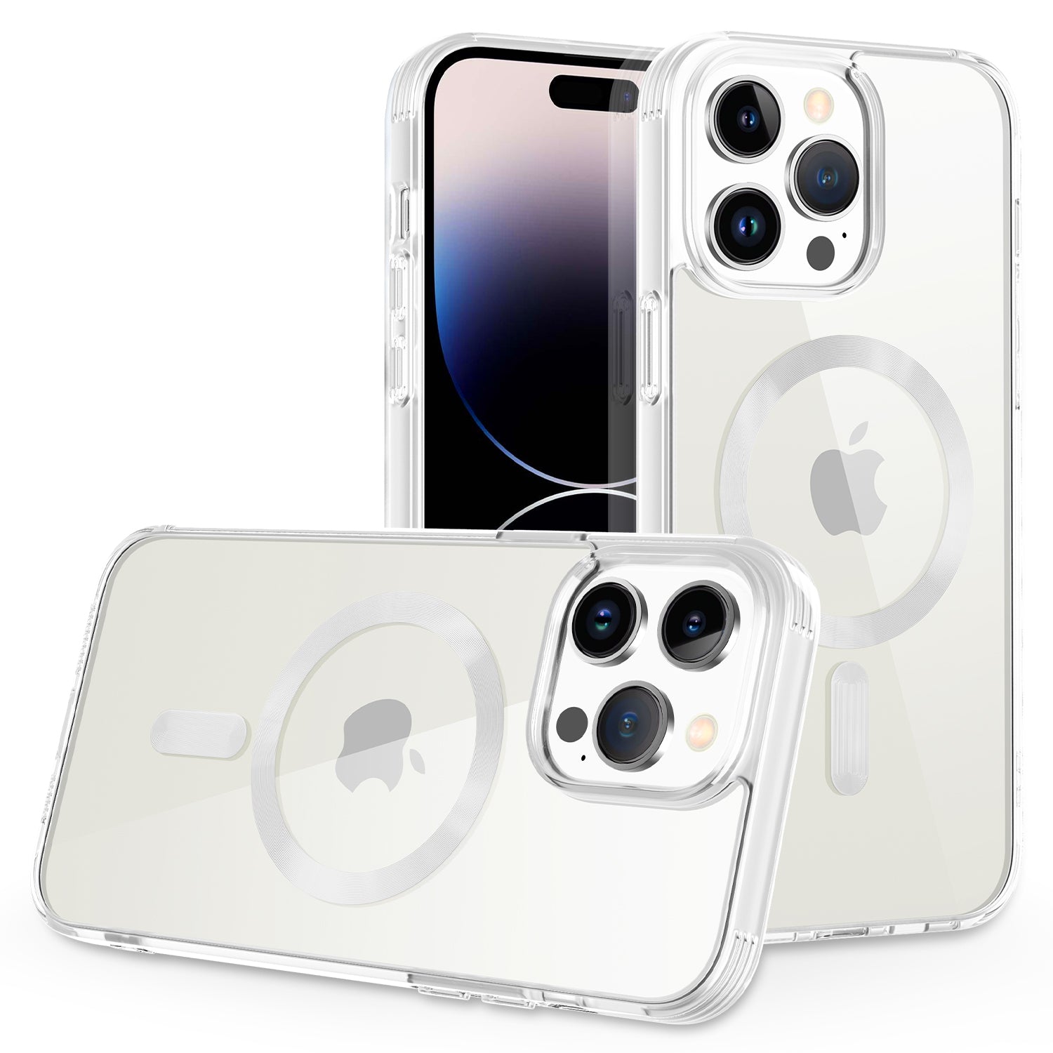 TPU+PC Phone Case for iPhone 15 Plus Anti-Drop Slim Phone Case Compatible with MagSafe - Transparent
