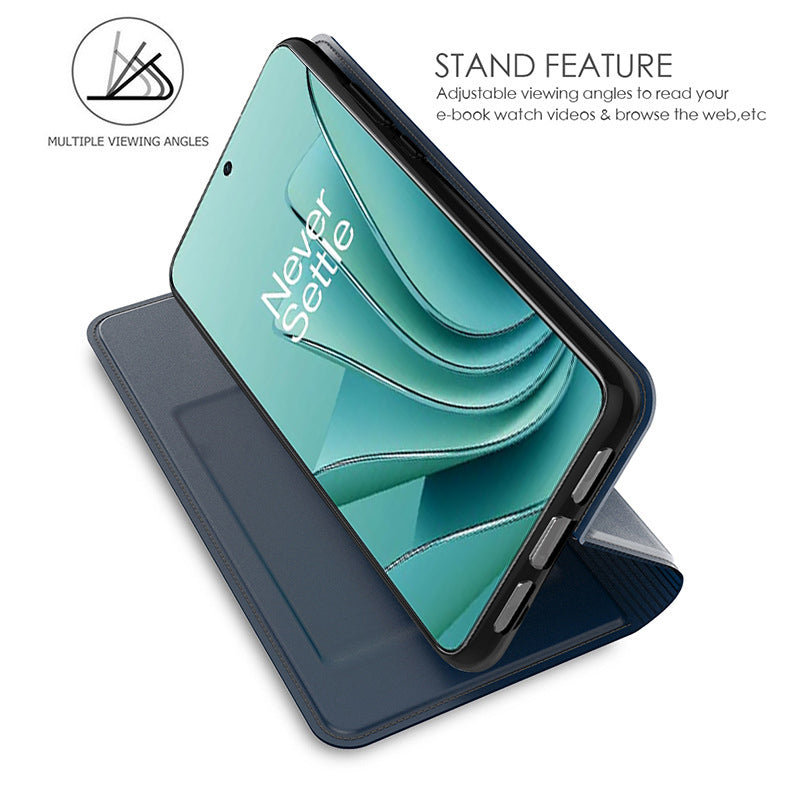 For OnePlus Ace 2 5G / 11R 5G Stand Phone Cover TPU+PU Leather Card Holder Phone Case - Blue