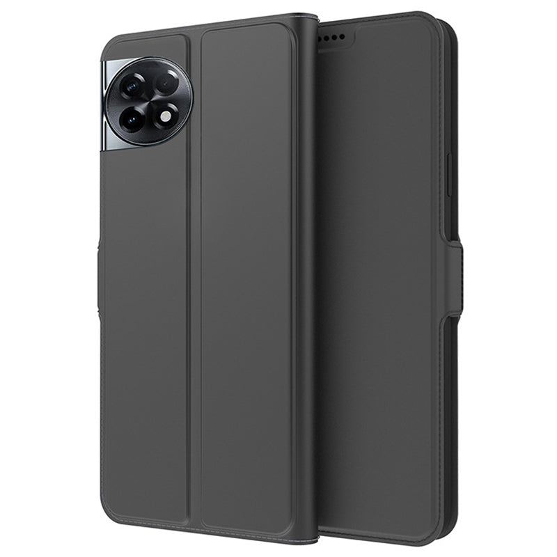 For OnePlus Ace 2 5G / 11R 5G Phone Cover Flip PU Leather Shell Shockproof Stand Phone Case with Card Slot - Black