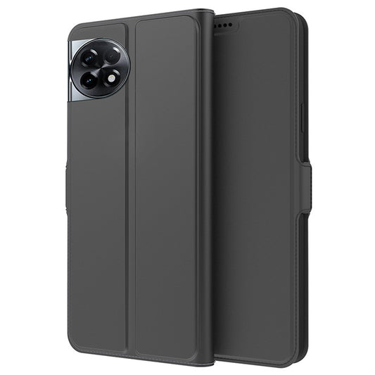For OnePlus Ace 2 5G / 11R 5G Phone Cover Flip PU Leather Shell Shockproof Stand Phone Case with Card Slot - Black